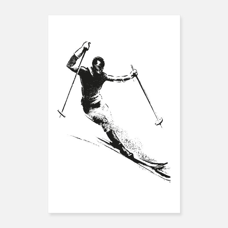 Retro Skifahrer Poster 40x60 cm