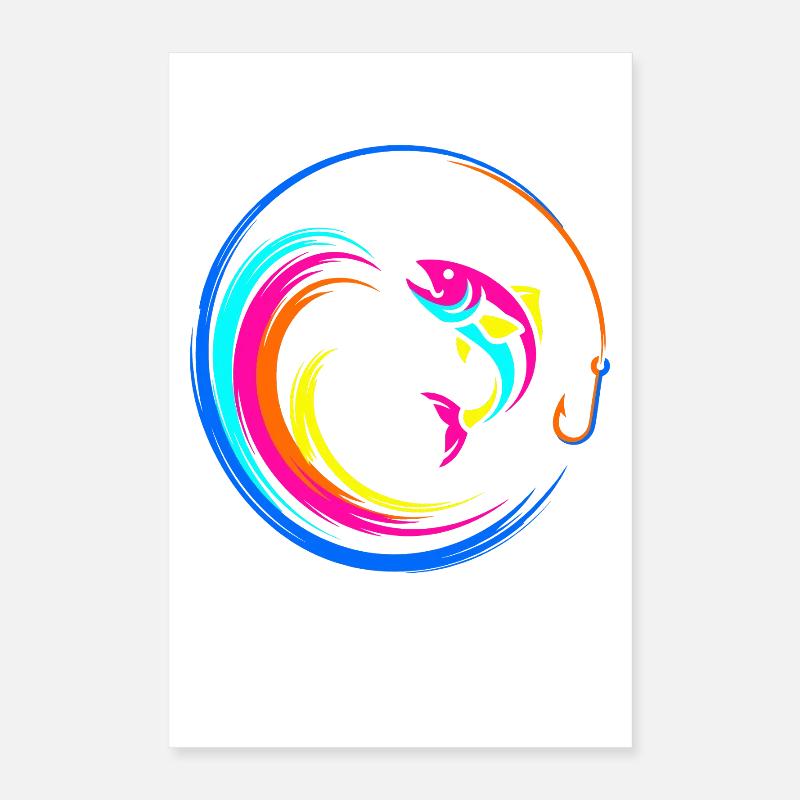 Fish Fish Hook Poster 16" x 24" (40x60 cm)