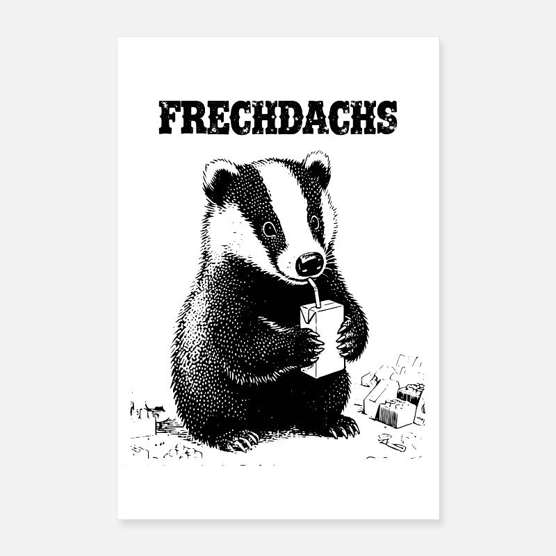 Frechdachs mit Trinkpäckchen Poster 40x60 cm