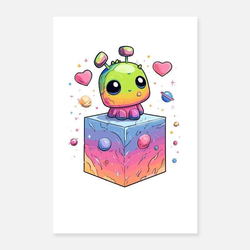 Robot spatial coloré Poster 40 x 60 cm