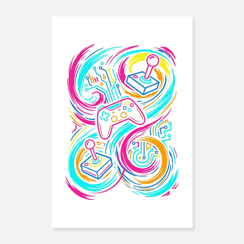 Manettes de jeu Poster 40 x 60 cm