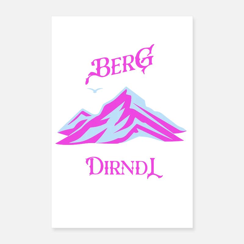 Pastel néon Berg Dirndl Poster 40 x 60 cm