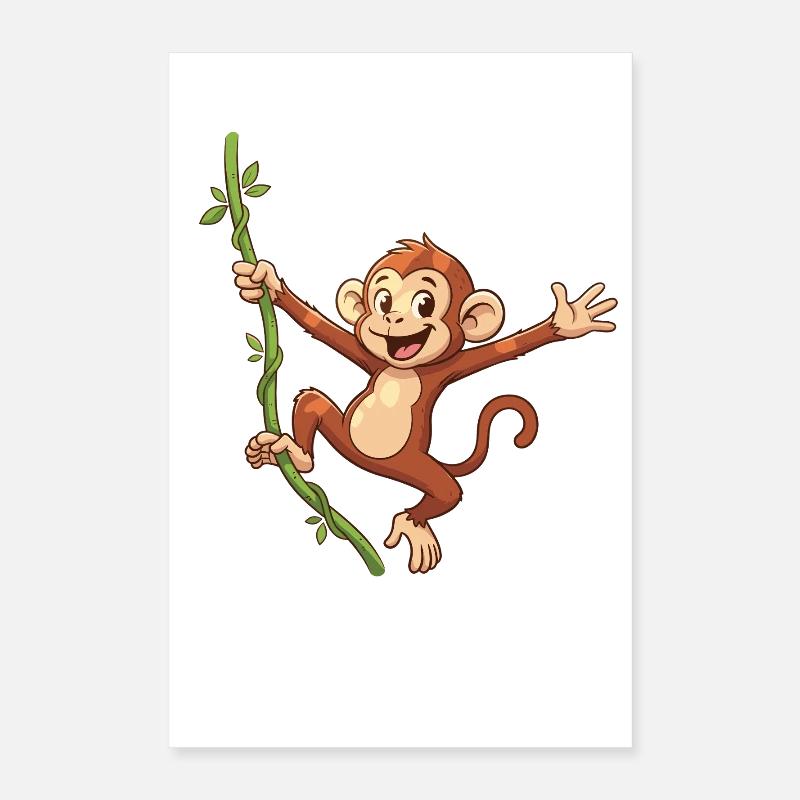 Affe Lianen-Springen Poster 40x60 cm
