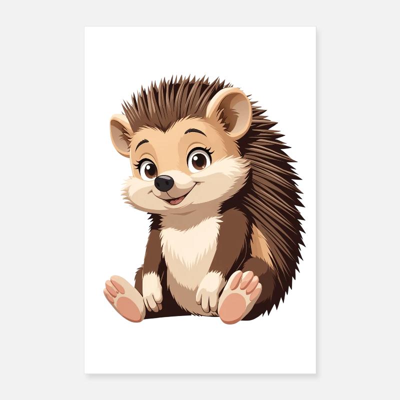 Cuddly hedgehog illustration Poster 16" x 24" (40x60 cm)