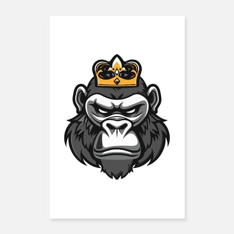 Couronne de tête de gorille Poster 40 x 60 cm