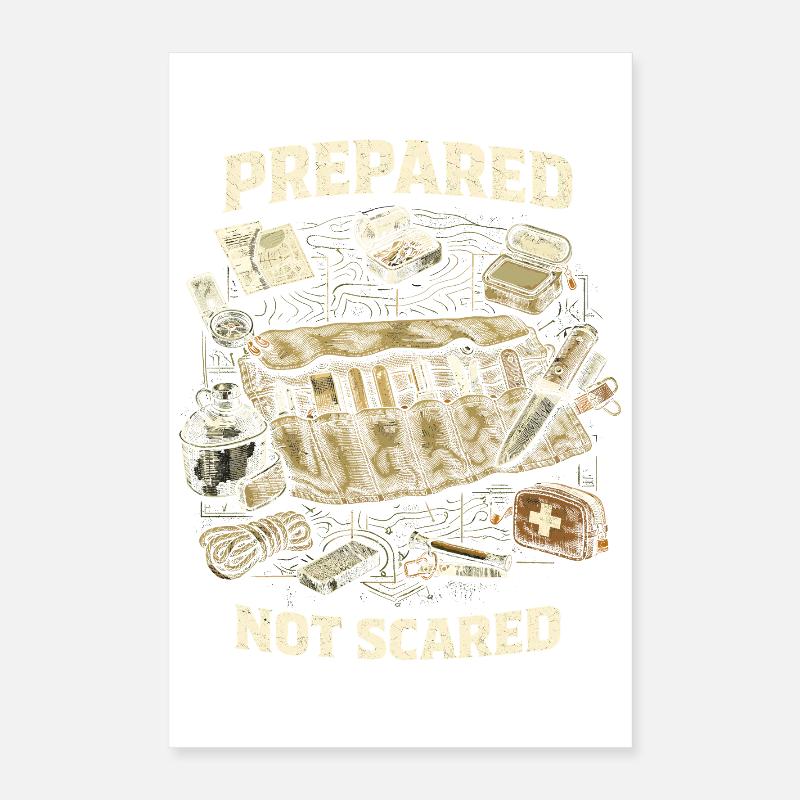 Prepper Survivalist Prepared Not Scared Poster 16" x 24" (40x60 cm)