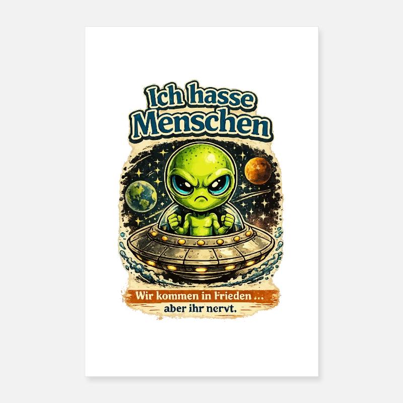 Aliens: I hate humans Poster 16" x 24" (40x60 cm)