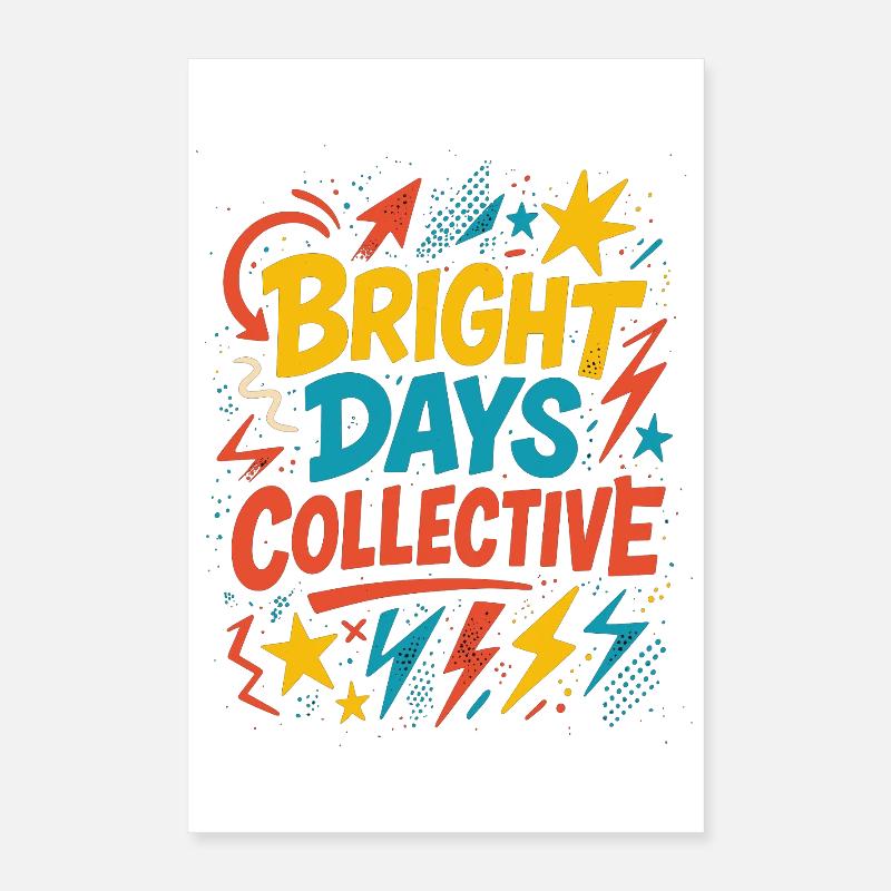 Bright Days Collective – Typographie rétro Poster 40 x 60 cm