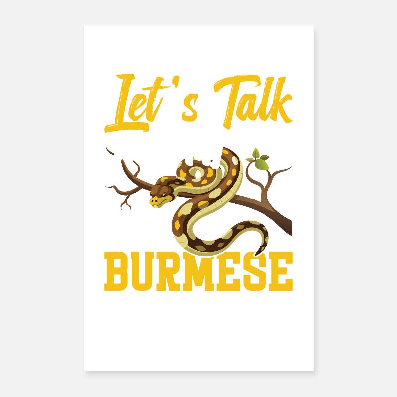 Burmesischer Python-Besitzer Schlangenterrarium Hide Python Poster 40x60 cm