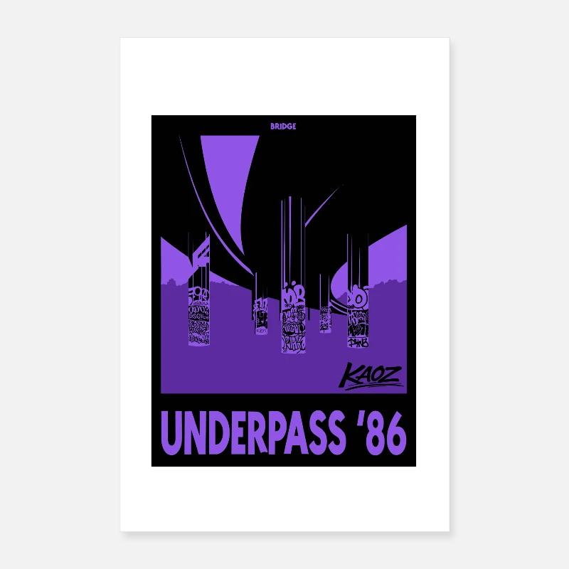 Underpass Hip-Hop Bridge Graffiti 86 Poster 16" x 24" (40x60 cm)