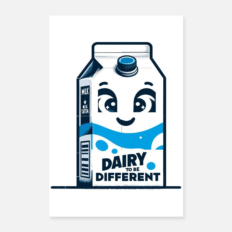 Milchkarton Gesicht – Anders Sein Poster 40x60 cm