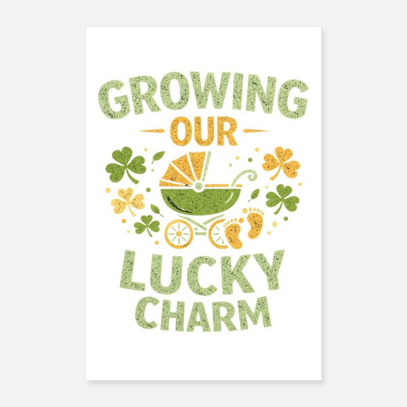 Annonce de grossesse de la Saint-Patrick, bébé Poster 40 x 60 cm