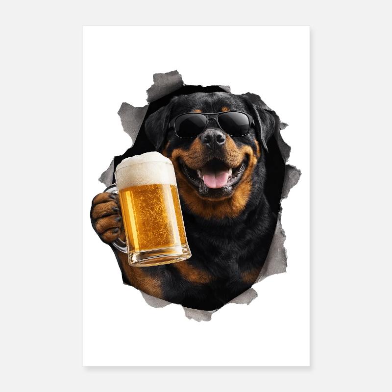 Rottweiler Bier Poster 40x60 cm