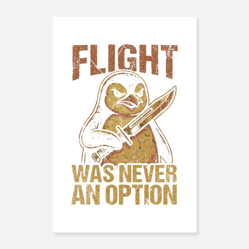 Kämpfender Pinguin mit Schwert Poster 40x60 cm