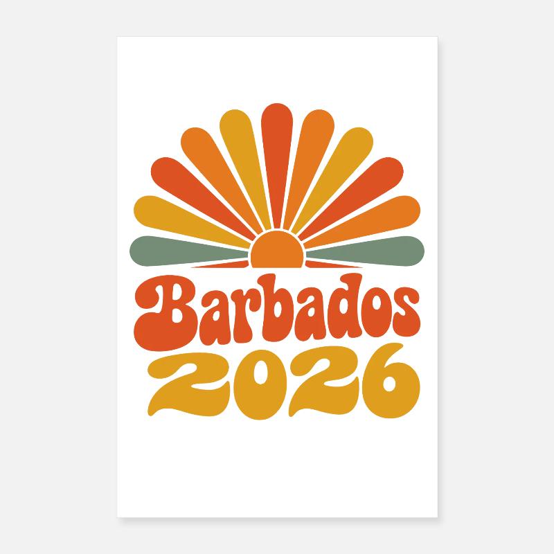 Barbade 2026 Sunburst Poster 40 x 60 cm