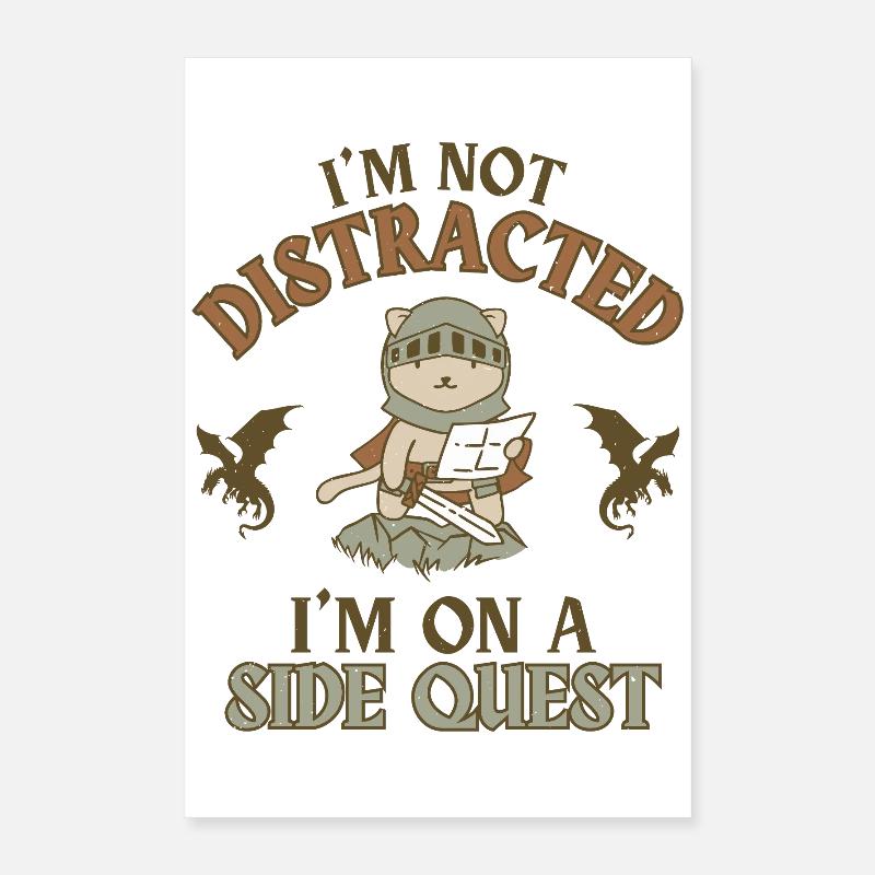 Je ne suis pas distrait, je suis en quête secondaire Poster 40 x 60 cm