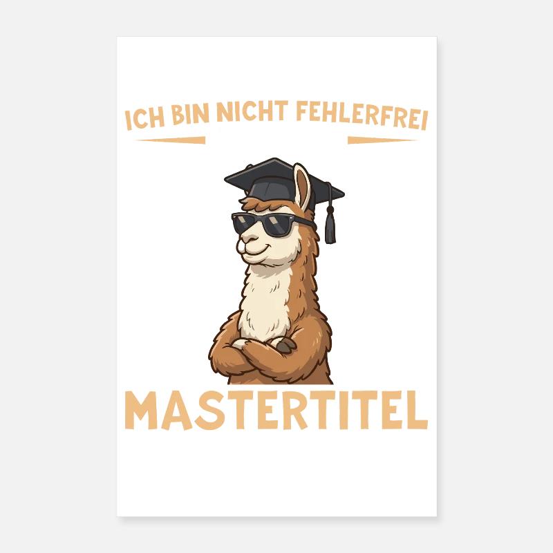 Mastertitel Lama: Fast fehlerfrei zum Abschluss Poster 40x60 cm