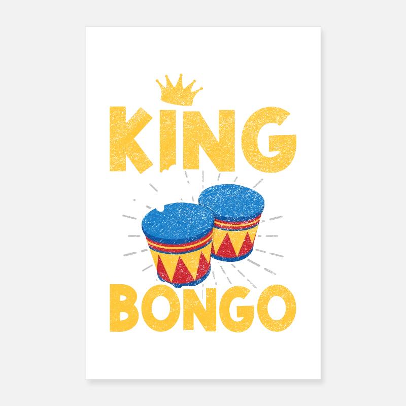 King Bongo Retro Percussion Drummer Design Poster 16" x 24" (40x60 cm)