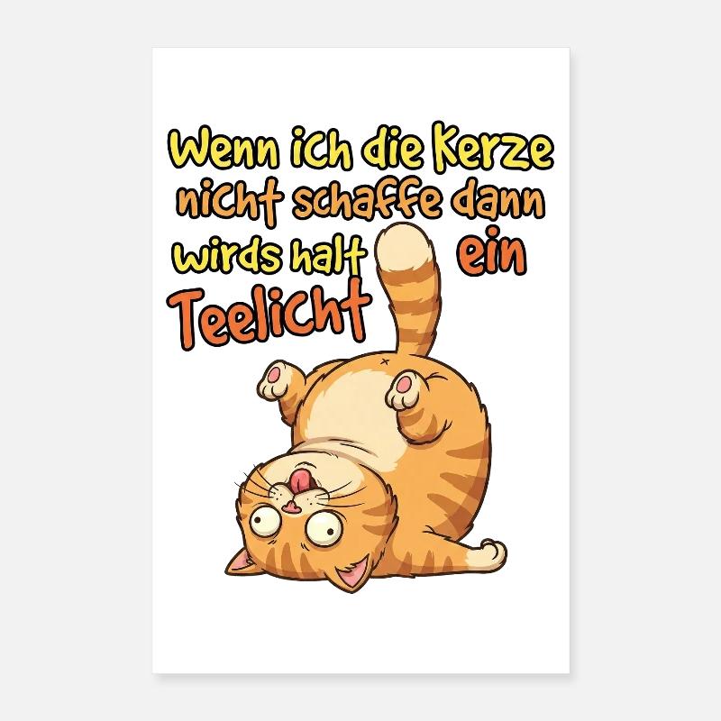 Comic Yoga Katze Poster 40x60 cm