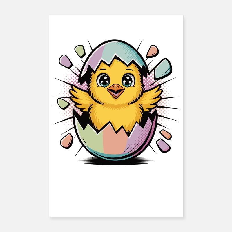 Motif de Pâques mignon – Poussin Poster 40 x 60 cm