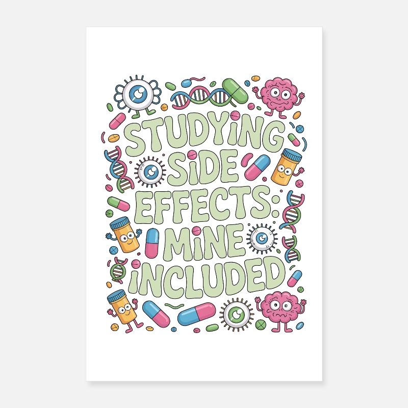 Pharmacist Student Studying Side Effects Science Poster 40x60 cm