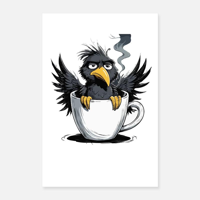 Morgenmuffel Kaffee Kein Bock Rabe Schlechte Laune Poster 40x60 cm