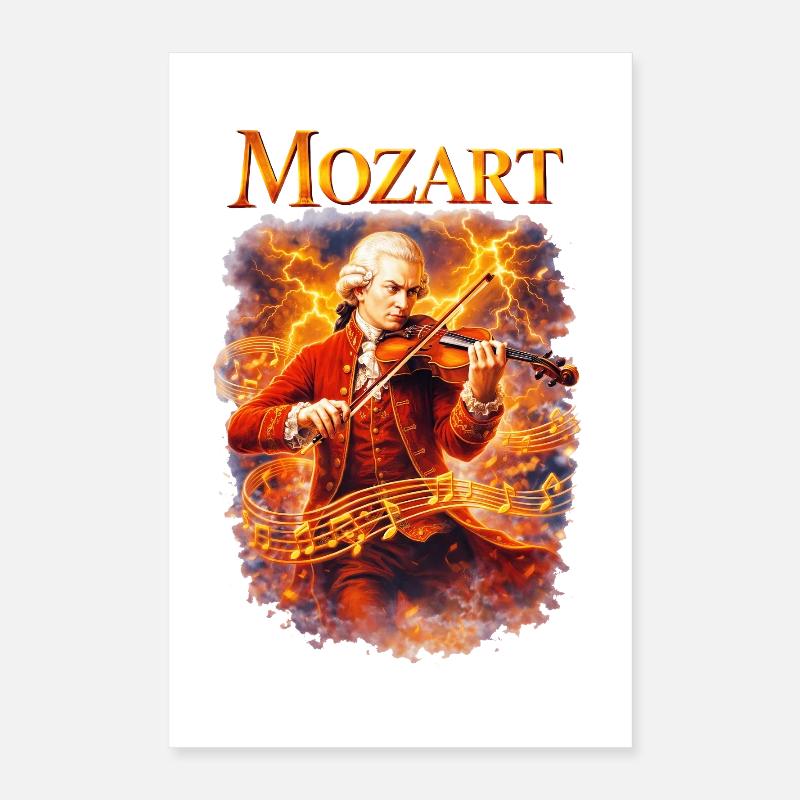 Violon Tempête de feu de Mozart Poster 40 x 60 cm