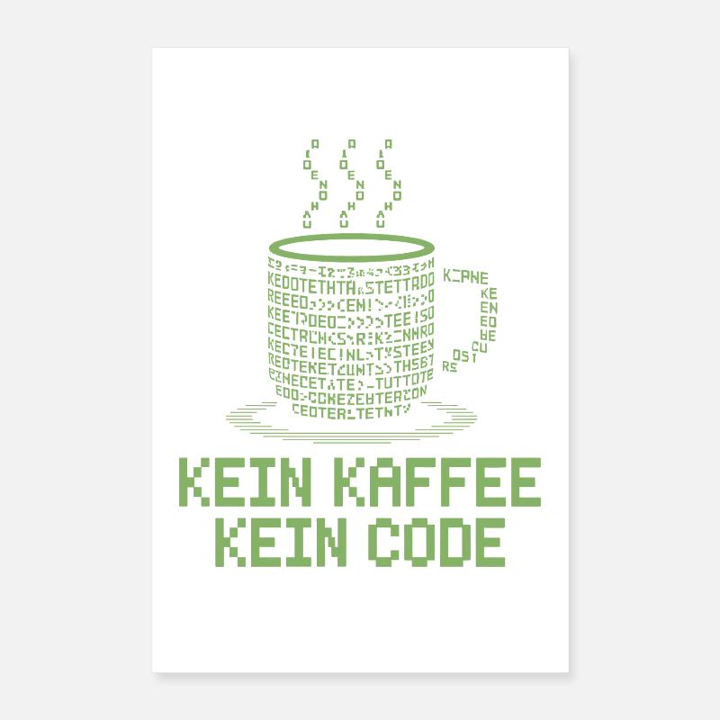 No Coffee No Code Programmer Computer Scientist Poster 16" x 24" (40x60 cm)
