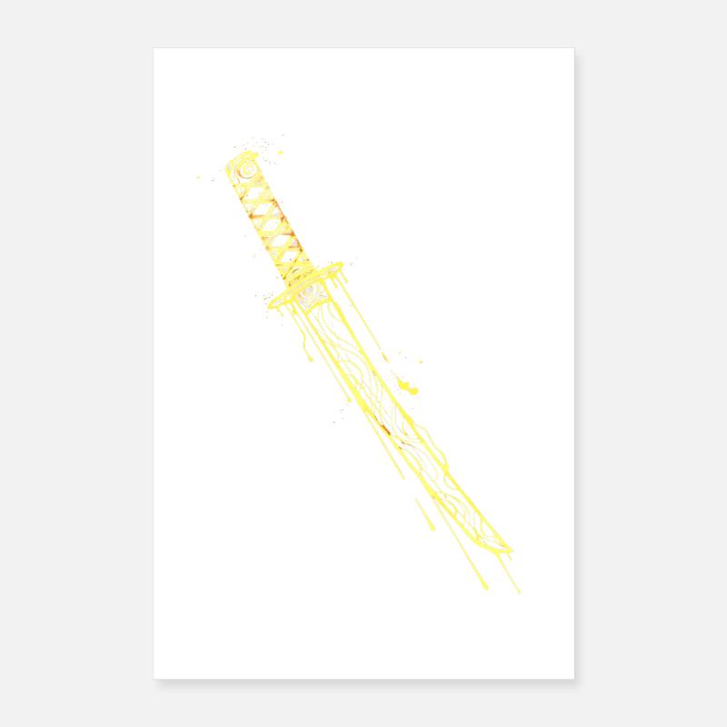 Golden Katana Samurai Sword Poster 16" x 24" (40x60 cm)