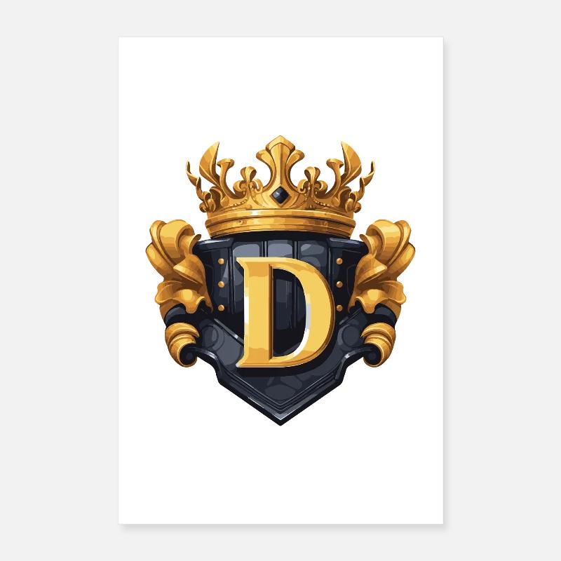 D Letter Name Crown Poster 16" x 24" (40x60 cm)