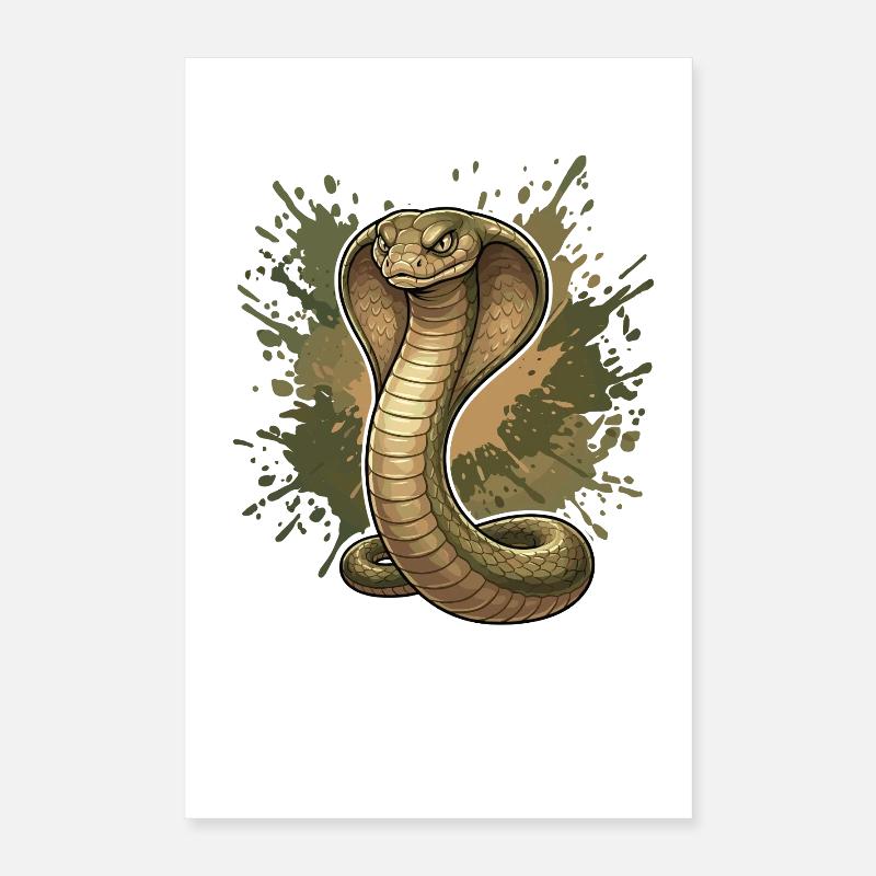 Cobra en look éclaboussé Poster 40 x 60 cm