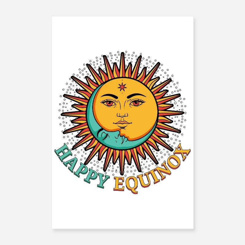 Happy Equinox Easter Ostara Moon Sun Spring Poster 16" x 24" (40x60 cm)
