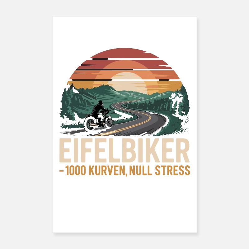 Eifelbiker 1000 Curves Zero Stress Moto Eifel Poster 40 x 60 cm