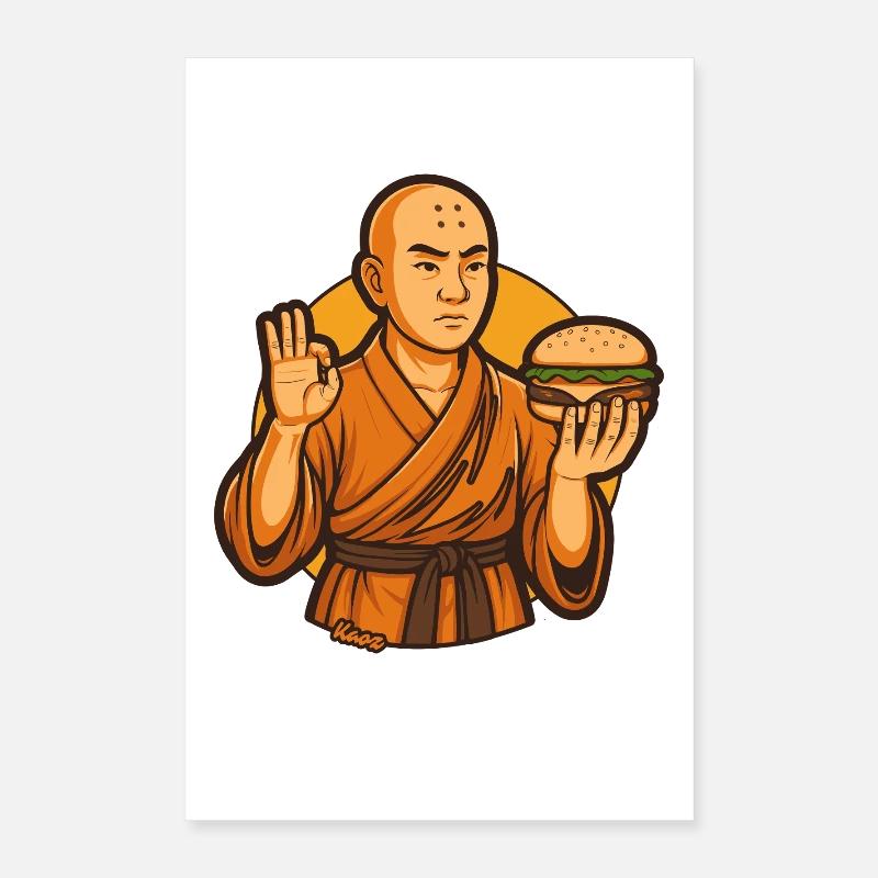 Zen Burger Monk Poster 40x60 cm