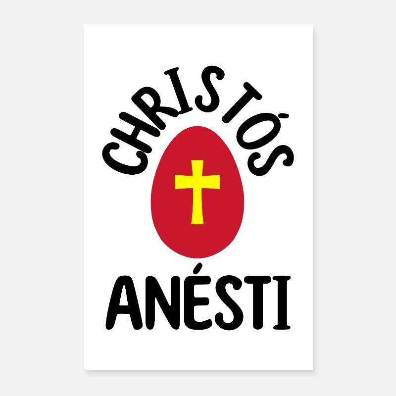Christos Anesti Œufs de Pâques grecs orthodoxes Poster 40 x 60 cm