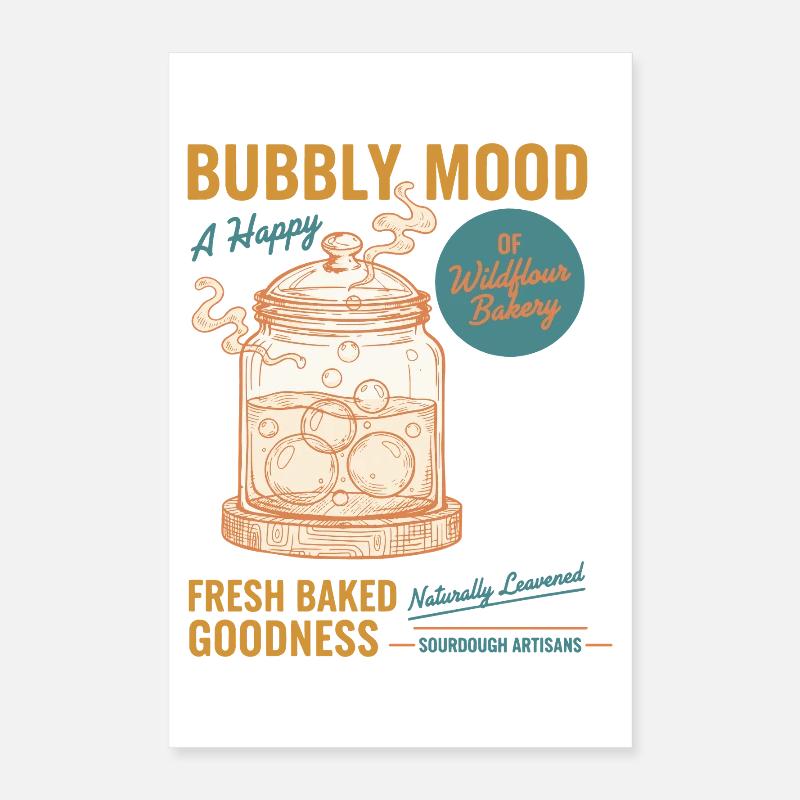 Sourdough Bread Baking Baker Sourdough Starter Poster 16" x 24" (40x60 cm)
