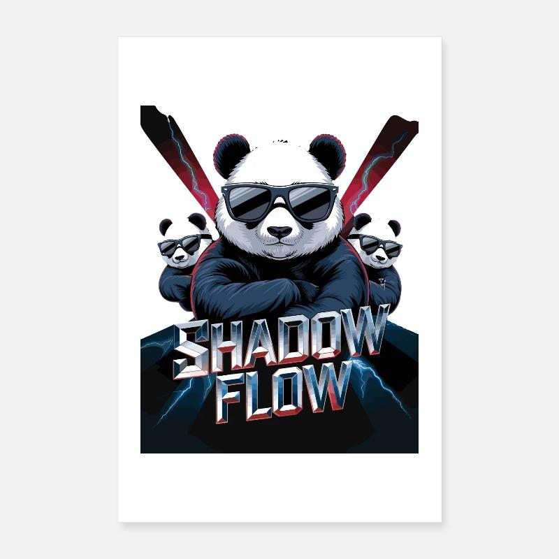  Shadow Flow Panda Crew Mit Coolen Sonnenbrillen Poster 40x60 cm