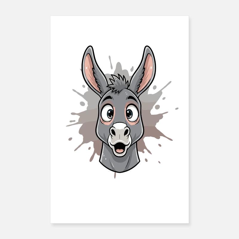 Âne de dessin animé dans Spritz Splash Poster 40 x 60 cm