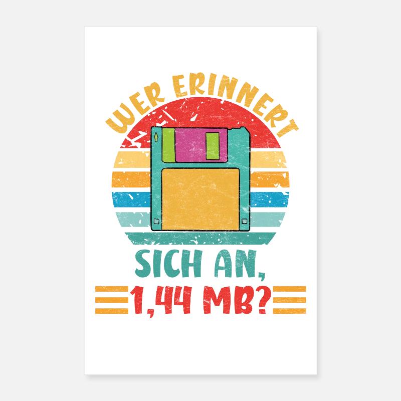 Coder WHO REMEMBERS 1.44 MB? FUNNY Poster 16" x 24" (40x60 cm)