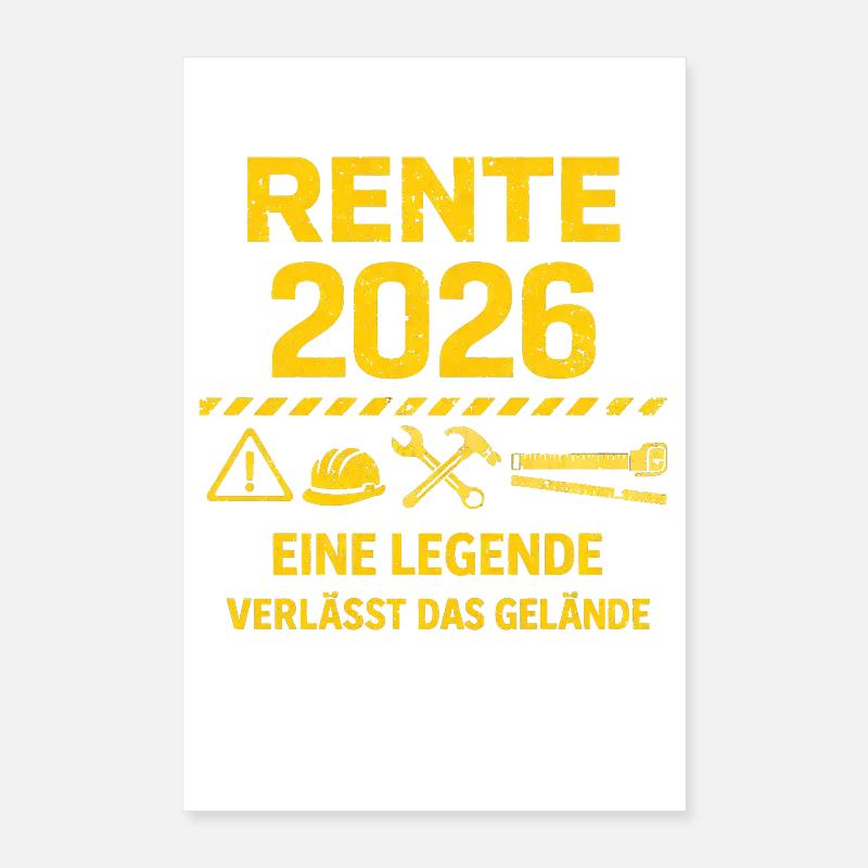 Rente Geschenk Mann Rentner Ruhestand 2026 Lustig Poster 40x60 cm