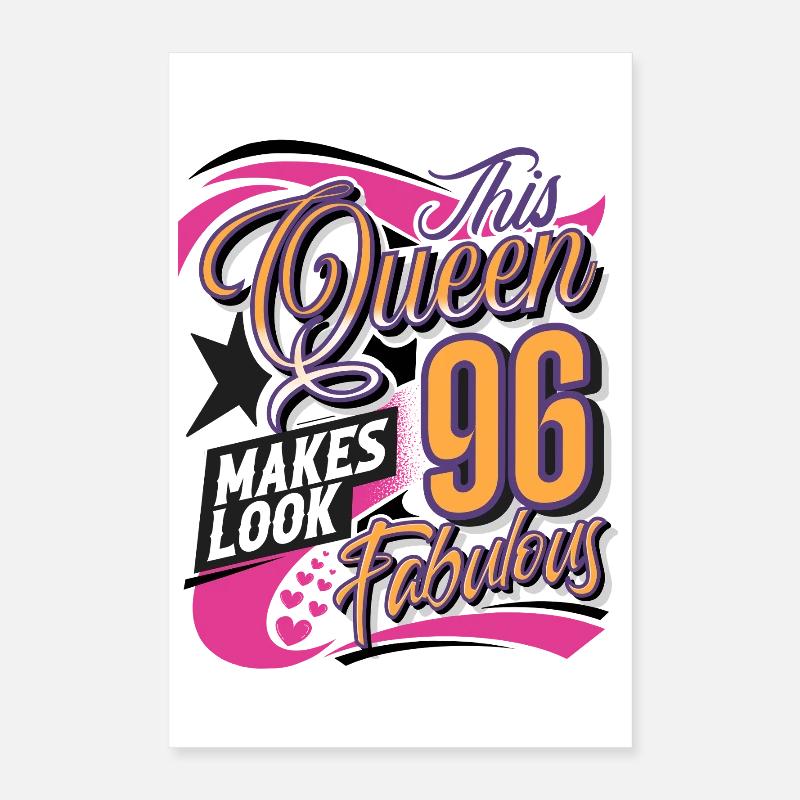 Reine du 96e anniversaire Poster 40 x 60 cm