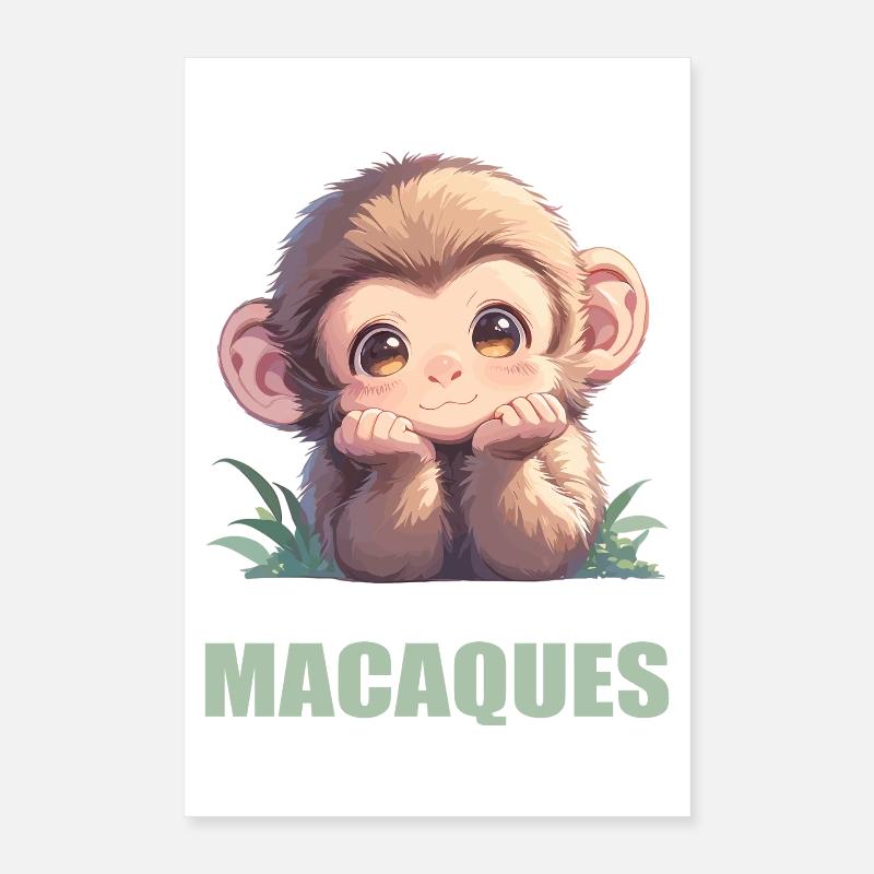 Macaque Macaque Poster 16" x 24" (40x60 cm)