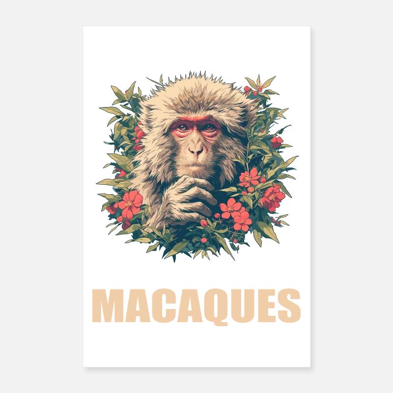 Macaque Macaque Poster 16" x 24" (40x60 cm)