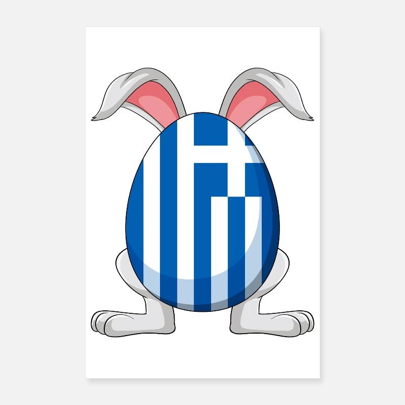 Little Tsourekaki Greek Easter Pascha Rabbit Poster 16" x 24" (40x60 cm)