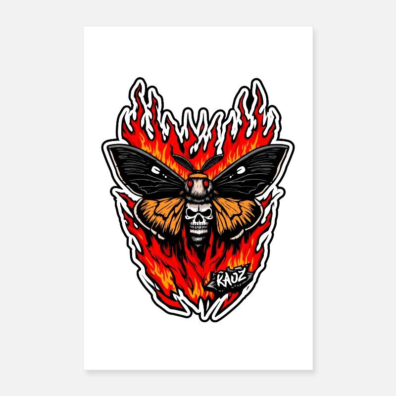 Flammenschädelmotten-Inferno Poster 40x60 cm