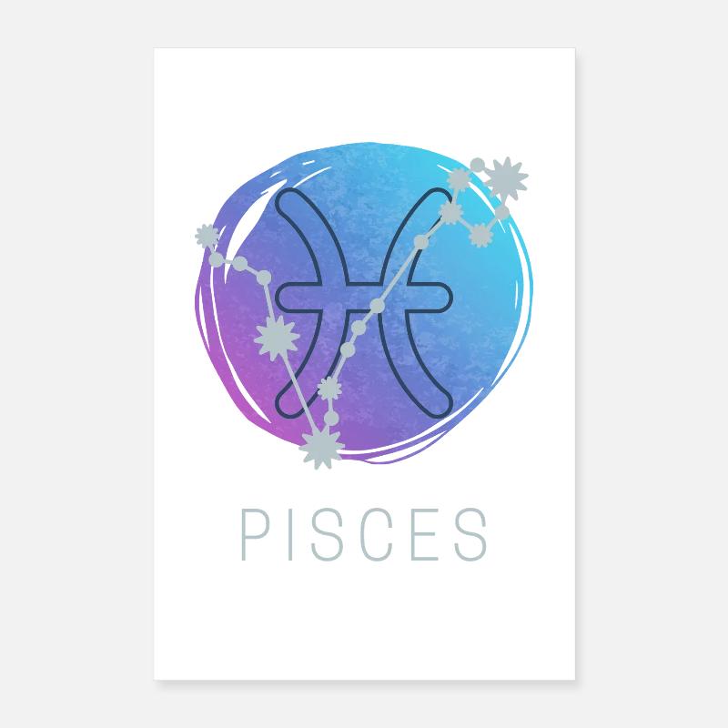 Fische Pisces Sternzeichen Horoskop Astrologie Poster 40x60 cm