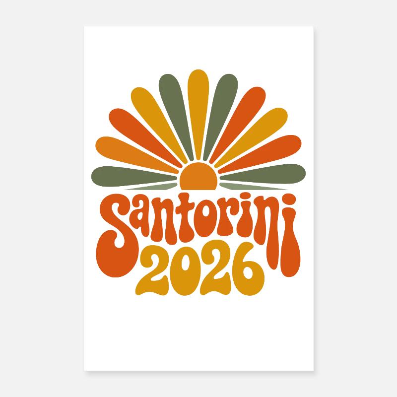 Santorin 2026 Éclat de soleil Poster 40 x 60 cm