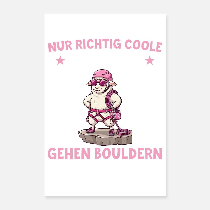 Bouldern Schaf Coole Mädels Klettern Geschenk Poster 40x60 cm