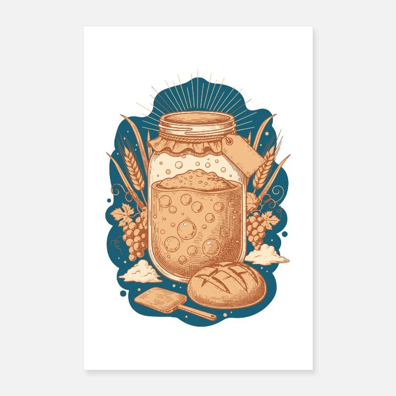 Sourdough Bread Baking Baker Sourdough Starter Poster 16" x 24" (40x60 cm)