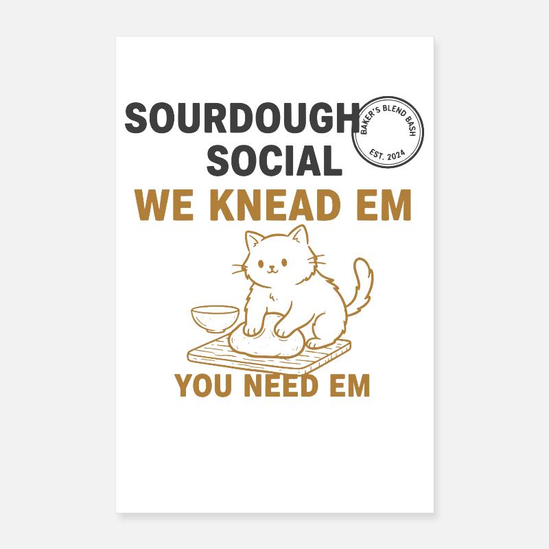 Sourdough Bread Baking Baker Bread Making Poster 16" x 24" (40x60 cm)